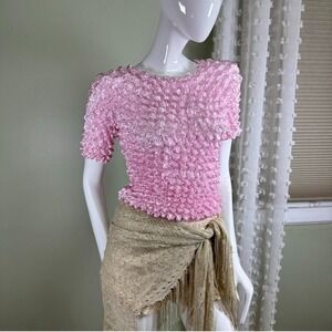 F.C. Vintage 90s Light Pink Popcorn Top – One Size Fits Most